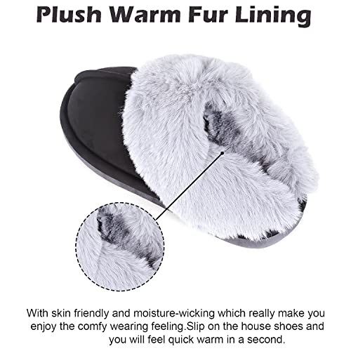 DOCOSS Unisex Warm Winter Indoor Shoes/ Slippers /Home Bedroom (Black), 4 UK - Image 3