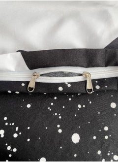 LUNA Home Single Size 4 piece Reversible Duvet Cover Set, Blue Stars Design with Navy Blue Bedsheet Color  - Image 5