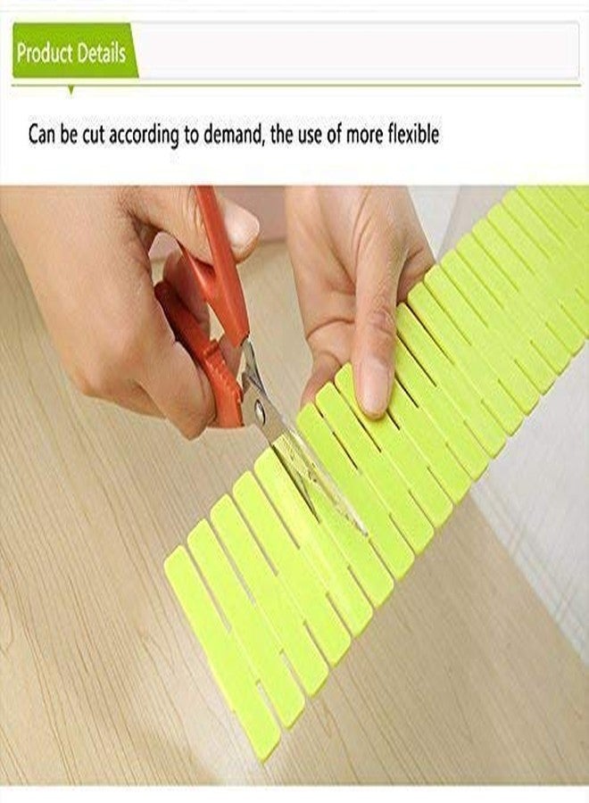 PRIVERA Adjustable Stretchable Interlocking Drawer Clapboard Divider/Grid Closet Sorting Partition/Plastic Strips Separators Cabinet Storage Box Socks/Makeup,1 Set of 6 Pc, Multi Color - Image 3