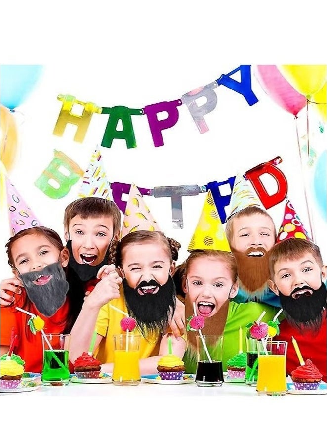 LIVQORA 4 Pcs Fake Mustache Set for Kids & Adults, Costume Facial Hair Beard for Party, Theater, Makeup & Entertainment - Image 5