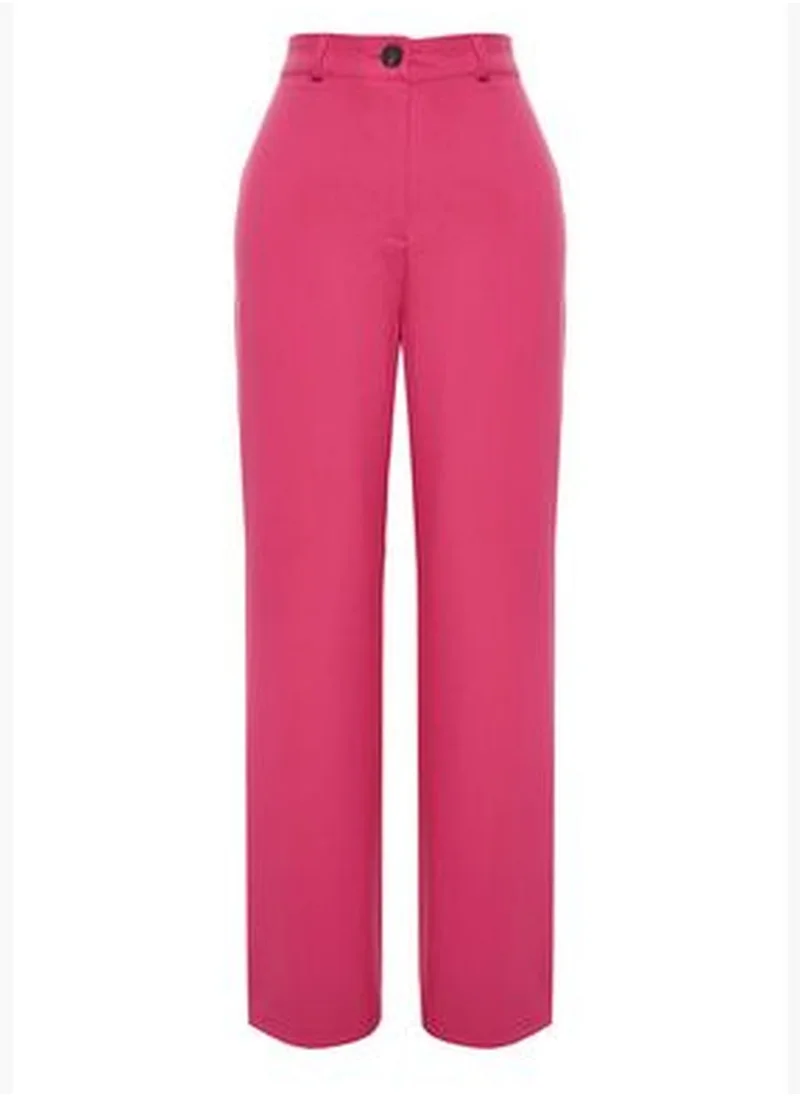 trendyol Pink Wide Leg High Waist Woven Trousers TWOSS23PL00314