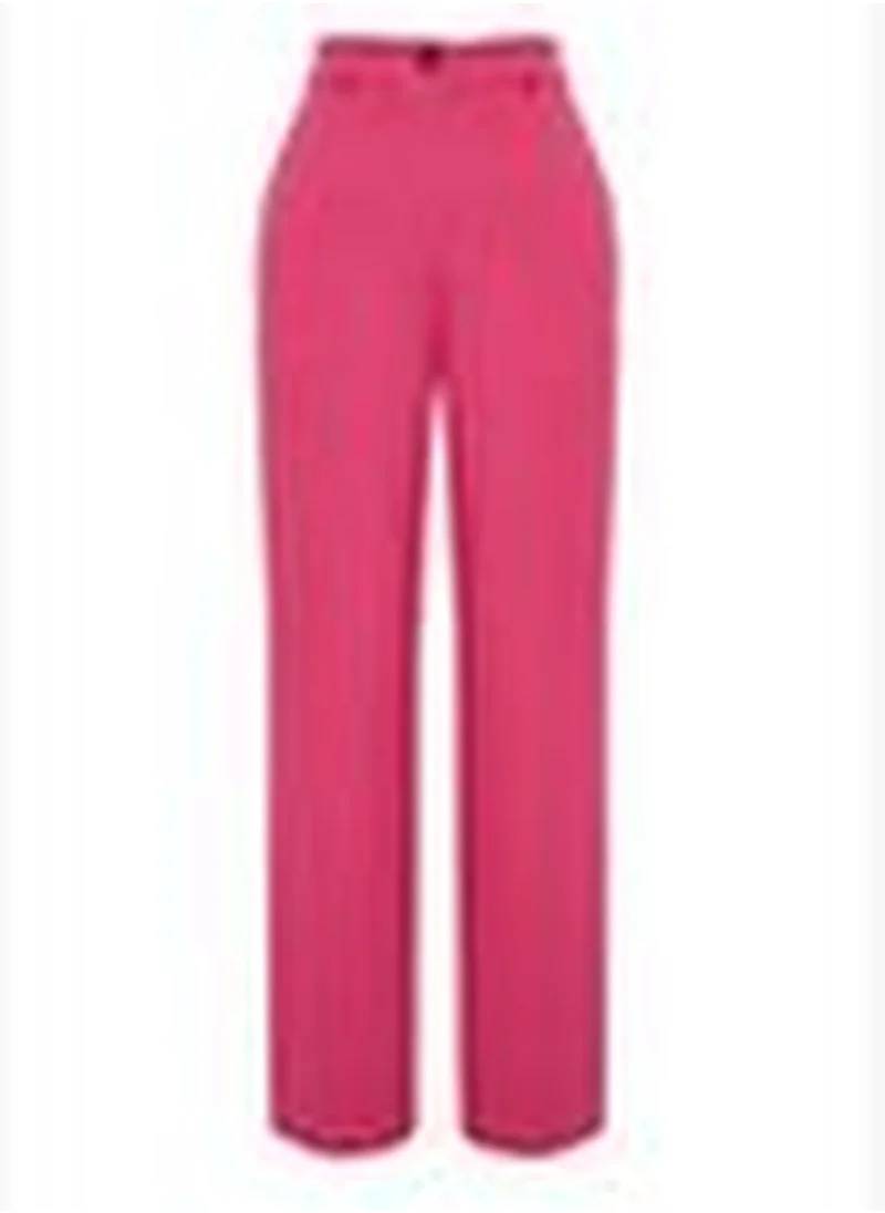 trendyol Pink Wide Leg High Waist Woven Trousers TWOSS23PL00314