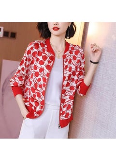 Generic 2024 Summer New Large Size Loose Fit Jacket Cardigan Top Short Jacket Trendy Printing Sun Protection Baseball Uniform For Women 3067# 