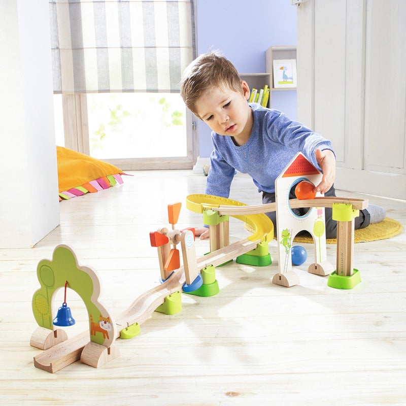 HABA Marble Run Kullerbu Windmill Playset STEM Toy Building Set for 26 Year Olds Montessori Toys Marble Maze 25 Piece Ball Track - Image 3