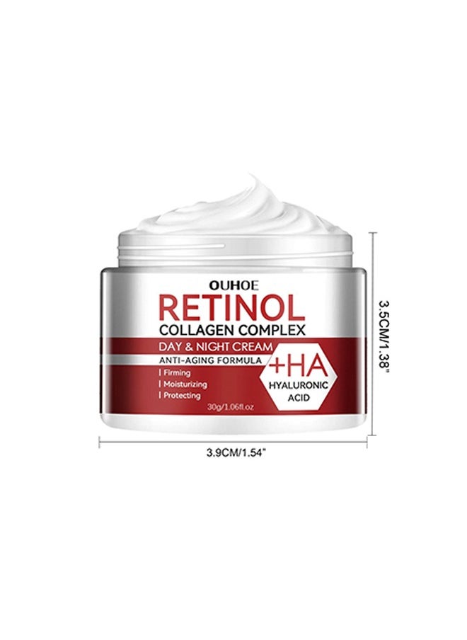 OUHOE - Retinol Collagen Complex Day & Night Cream, Anti Aging Cream With Hyaluronic Acid And Collagen, Wrinkle Removal Skin Firming Cream 30g - Image 1