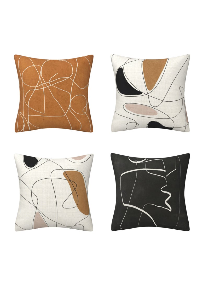 FASHION HOME Set of 4 Cushion Covers Decorative Throw Pillow cases for Living Room Garden Outdoor Décor - Image 1