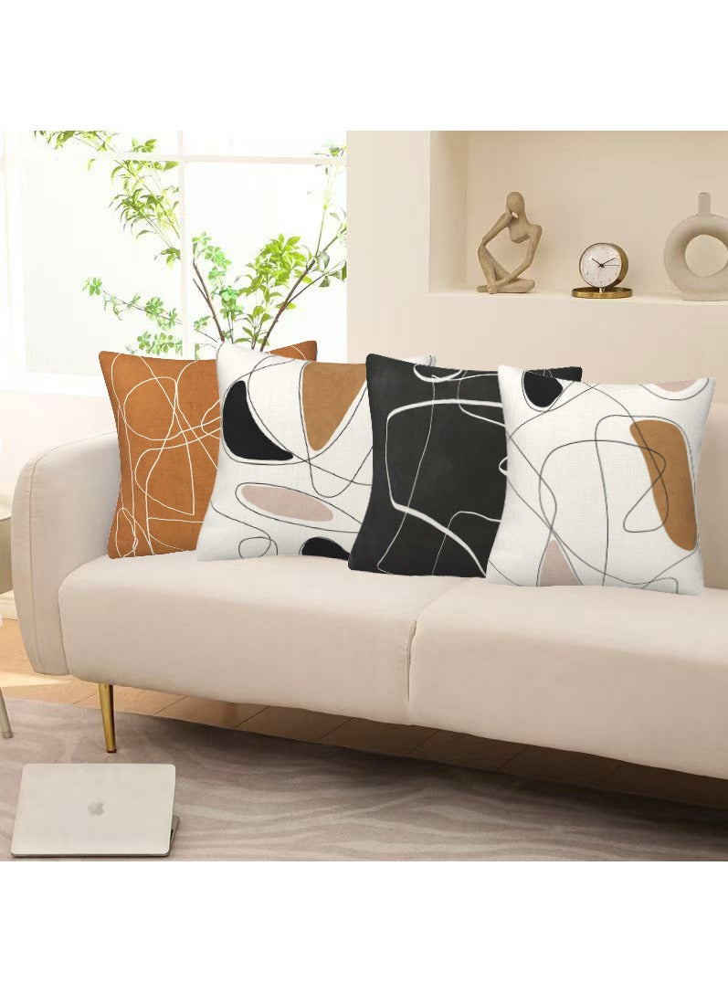 FASHION HOME Set of 4 Cushion Covers Decorative Throw Pillow cases for Living Room Garden Outdoor Décor - Image 4