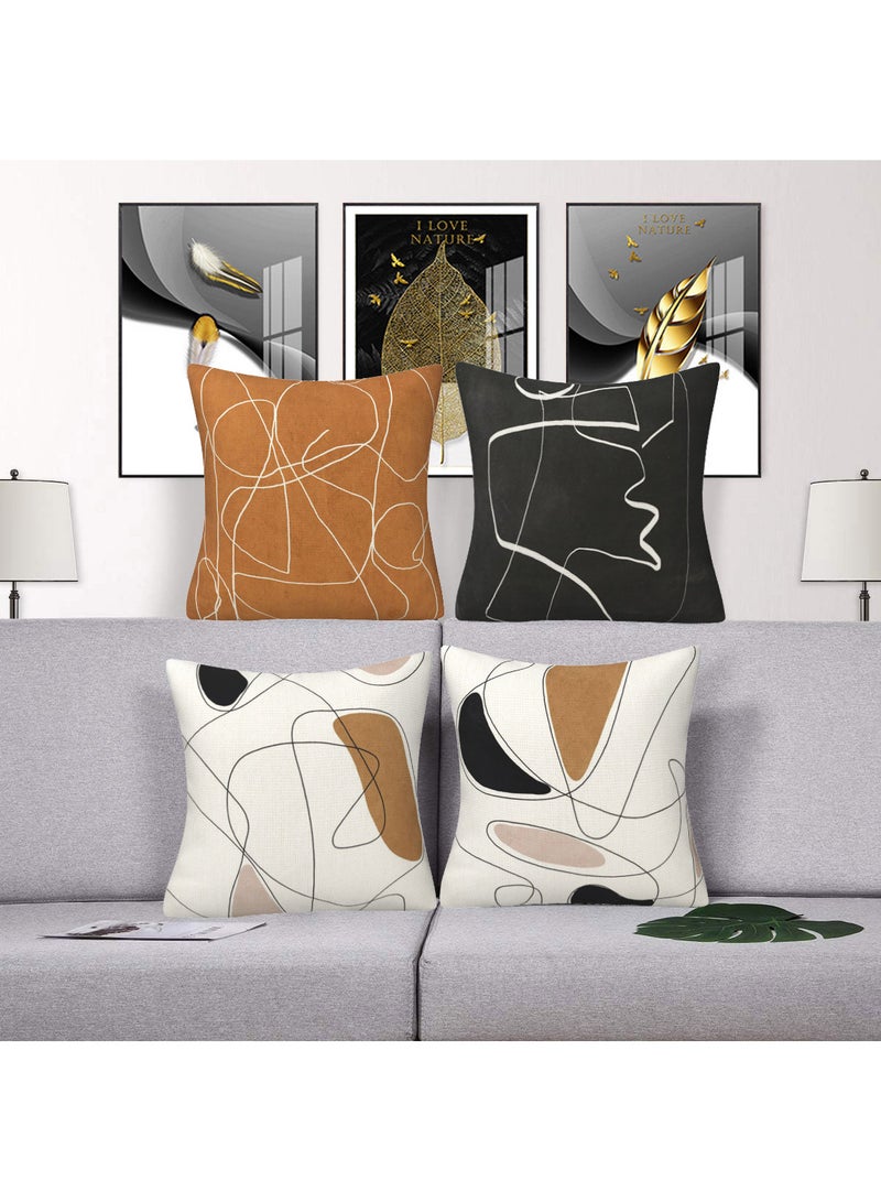 FASHION HOME Set of 4 Cushion Covers Decorative Throw Pillow cases for Living Room Garden Outdoor Décor - Image 5
