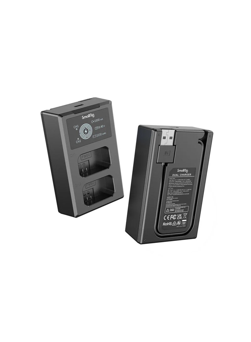 سمول ريج مجموعة بطارية كاميرا SmallRig NP-FW50 مع شاحن مزدوج بشاشة LCD – بطاريات بديلة بسعة 1030 مللي أمبير متوافقة مع سوني A6000، A6300، A6400، A6500، ZV-E10، سلسلة A7، RX10 - Image 3