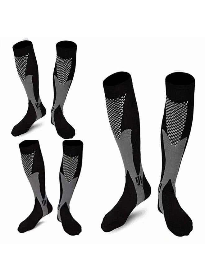 ZFiSt 3 Pair Medical Sport Compression Socks Men Women, Compression Stocking Nurse Socks for Edema Travel, Black+Black+Black, XXL - Image 1