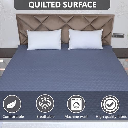 DAKSH Polycotton 100% Waterproof Quilted Mattress Protector, Ultra Soft & Breathable - Corner Elastic Bands Noiseless Bed Cover Single Size Bed, Machine Washable - 36x72 Inch | 3x6 Feet, Grey - Image 3