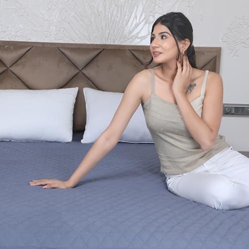 DAKSH Polycotton 100% Waterproof Quilted Mattress Protector, Ultra Soft & Breathable - Corner Elastic Bands Noiseless Bed Cover Single Size Bed, Machine Washable - 36x72 Inch | 3x6 Feet, Grey - Image 2