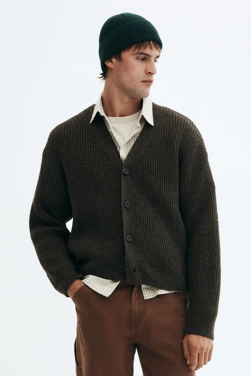 H&M Loose Fit Rib-knit cardigan