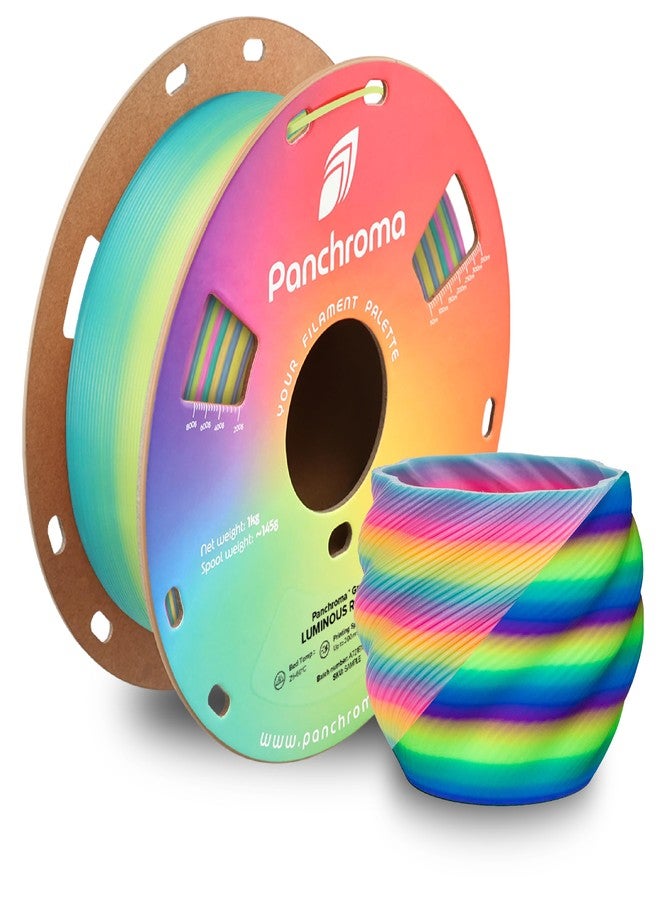 Polymaker Panchroma PLA Filament, Gradient Luminous Rainbow 1.75mm 3D Printing Filament Glow in The Dark in The Same Color, 3D Printer PLA Filament, Fit Most FDM 3D Printers, 1kg Spool (2.2lbs) - Image 1