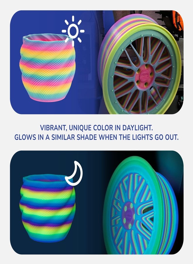 Polymaker Panchroma PLA Filament, Gradient Luminous Rainbow 1.75mm 3D Printing Filament Glow in The Dark in The Same Color, 3D Printer PLA Filament, Fit Most FDM 3D Printers, 1kg Spool (2.2lbs) - Image 4