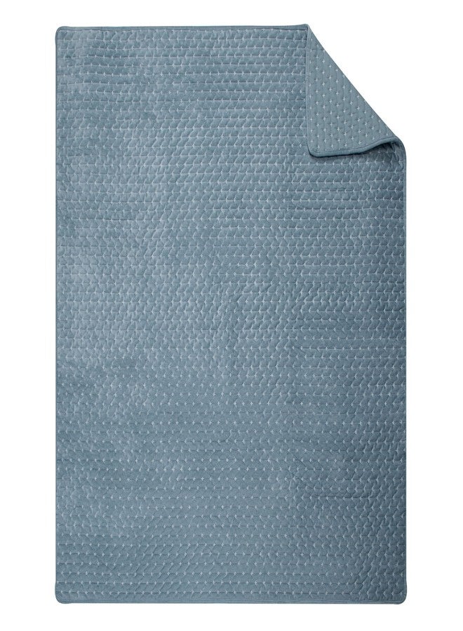 ليفتيكس هوم ليف تكس هوم - فيلفيت ستيتش - بطانية - مخمل مطرز - قماش شامبراي أبيض - لحاف (50×60 بوصة) وغطاء وسادة (50×60 بوصة) - بوليستر - Image 5