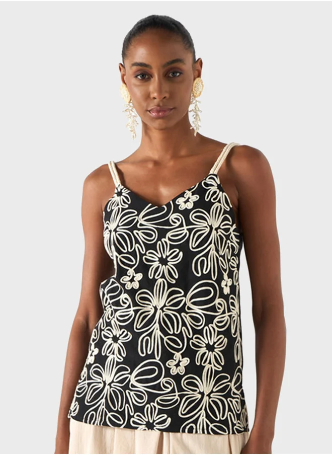 تواكستريمز Floral Print Strappy Top