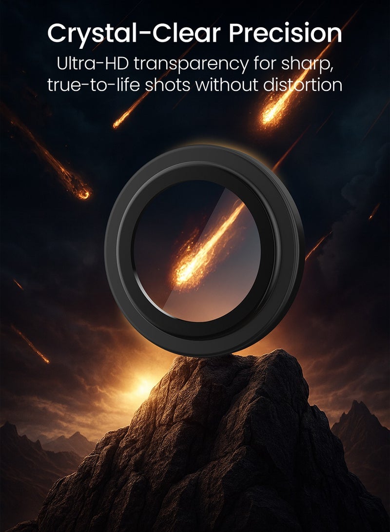 Moxedo Camera Lens Protector for iPhone 17 Air 6.5” 2025 9H Tempered Glass Aluminum Alloy Individual Ring Camera Lens Cover Protector with Easy Installation Tool – Black - Image 5