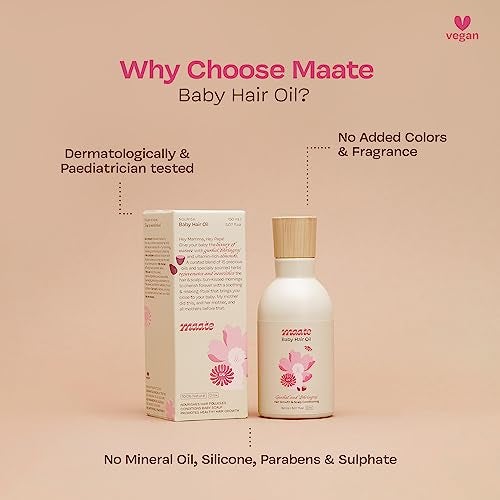 MAATE Baby Hair Massage Oil Baby Hair Growth and Scalp Conditioning Using Traditional Ayurvedic Methods, Cream, 150ml - Image 4