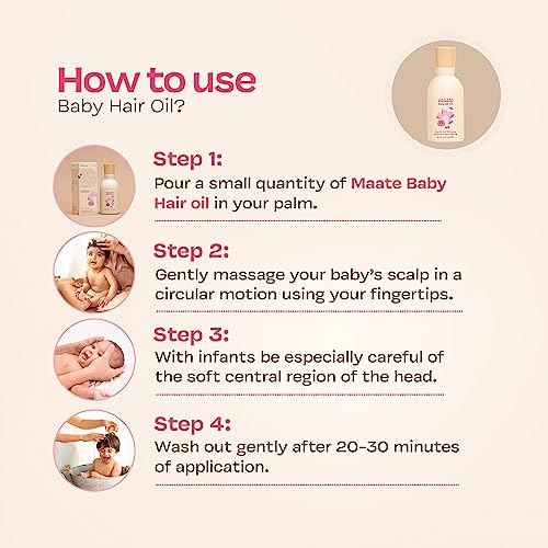 MAATE Baby Hair Massage Oil Baby Hair Growth and Scalp Conditioning Using Traditional Ayurvedic Methods, Cream, 150ml - Image 5
