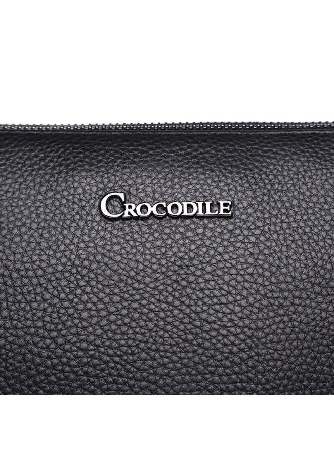 Crocodile Festival Top-grain Leather Women's Casual Crossbody Three-layer Zipper Bag, Simple Shoulder Handbag 1355 - Image 5