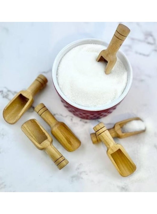 جاروف توابل صغير من خشب البامبو معيار توابل للبرطمانات الصغيرة تصميم طبيعي وأنيق للمطبخ R - Image 1