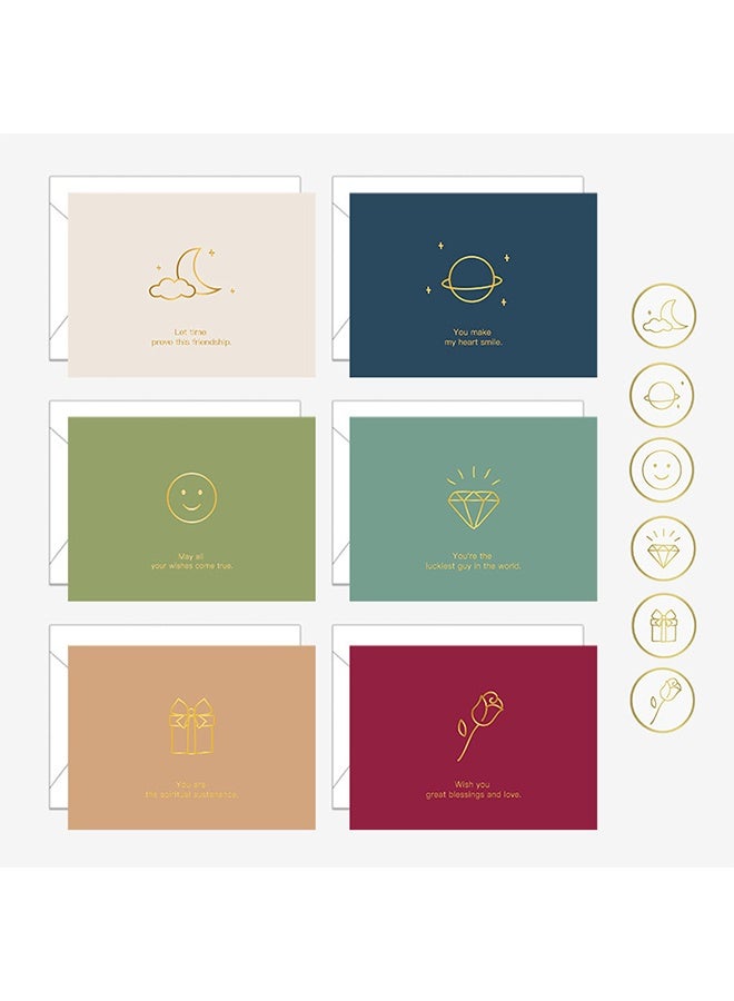 مجموعة من ١٢ بطاقة معايدة فارغة مع مظاريف وملصقات، ١٢ تصميمًا، ٤.٥ بوصة × ٣.٣ بوصة، ملاحظات مائية مخصصة لمعظم المناسبات. - Image 2