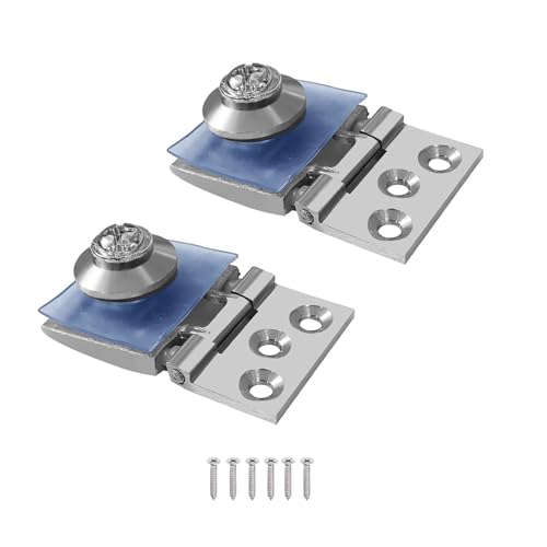 Volo® Brass Heavy Glass Hinges for Cabinet Door, Showcase, Cupboard (S.S. Finish) (Pack of 2) - Image 1