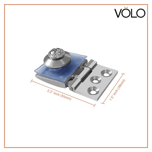 Volo® Brass Heavy Glass Hinges for Cabinet Door, Showcase, Cupboard (S.S. Finish) (Pack of 2) - Image 2