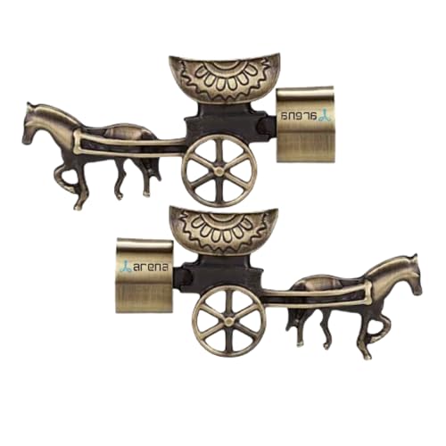 Arena Heavy Designer Aluminum Brass Antique Curtain Holder | Parda Holder for Door and Window 1 Inch Rod Curtain Brackets Set (Pack of 2) - Image 1