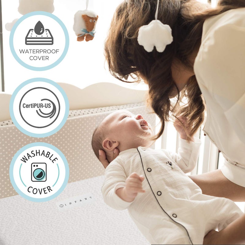 Modera Organic Cotton Dual-Sided Crib Mattress | 2-Stage Premium Memory Foam CertiPUR-US Hypoallergenic Baby Mattress, Firm Support for Infant, Cooling Gel for Toddler, Waterproof Washable Cover, 52x27.5x5.5 - Image 5