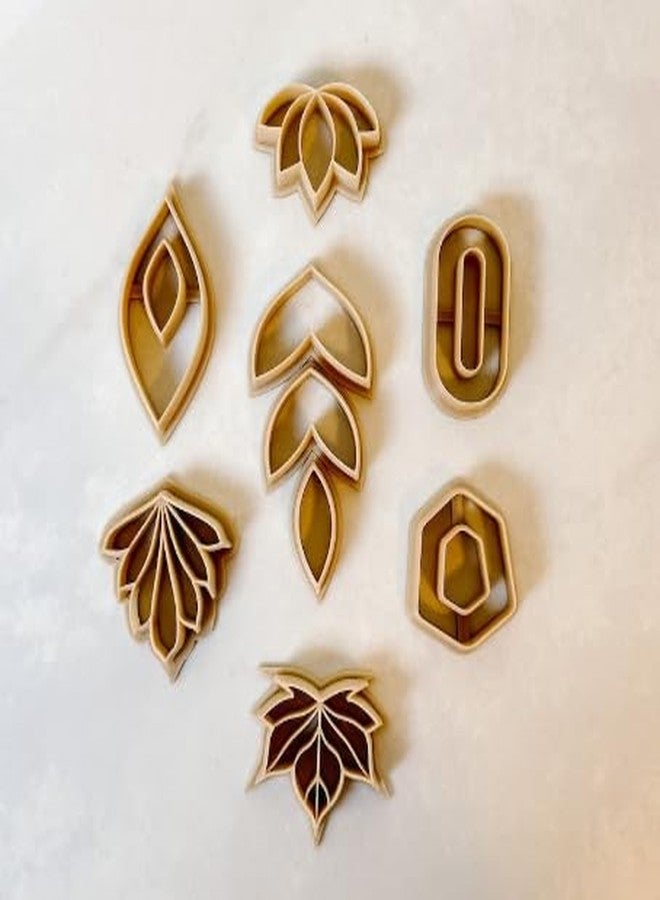 A1 3D Prints Polymer Clay Earing Cutters, Embossing Clay Tools, Earring Making Jewellery Tools, DIY, Set of 9 pcs - Image 1