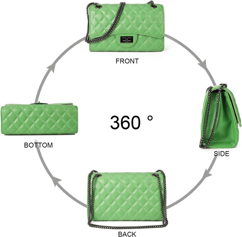 Gladdon Quilted Crossbody Purse for Women Trendy Ladies Shoulder Bag with Chain Designer Purses - Image 3
