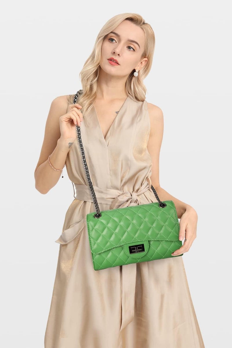 Gladdon Quilted Crossbody Purse for Women Trendy Ladies Shoulder Bag with Chain Designer Purses - Image 2
