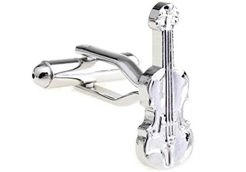 MRCUFF Violin Pair Cufflinks in a Presentation Gift Box & Polishing Cloth - Image 1