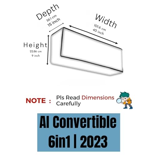 MW PRINTS Split AC Cover for LG 1.5 Ton 5 Star AI DUAL Inverter Split AC Water Resistant & Dustproof Protection (‎RS-Q19YNZE, Blue Leaf) - Image 2