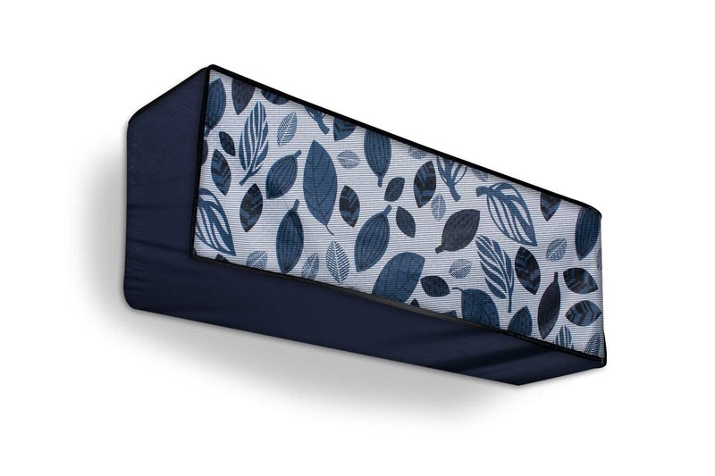MW PRINTS Split AC Cover for LG 1.5 Ton 5 Star AI DUAL Inverter Split AC Water Resistant & Dustproof Protection (‎RS-Q19YNZE, Blue Leaf) - Image 5