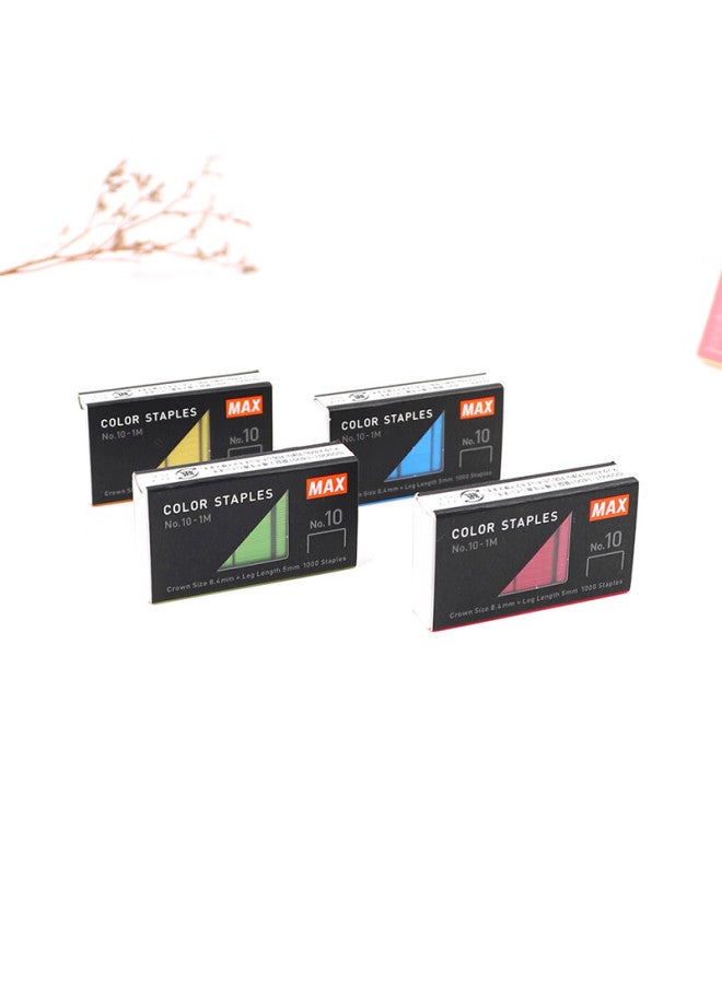 ماكس Max Meikesi Colorful Staples 10# 1000pcs/box دبابيس ملونة للطلاب والمكاتب والأعمال المالية قرطاسية تجليد الإمدادات No.10-1m وردي - Image 4