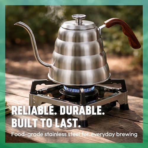 Captain Cranberry Silver Japanese Gooseneck Kettle Stovetop with Thermometer and Insulated Handle (4-piece, 40.6 oz /1200ml), Stainless Steel Pour Over Tea Stovetop Kettle, Precision Pour Kettles Pot - Image 3