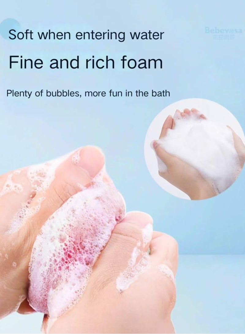 Natural baby bath sponge newborn baby wash face rub bath bath flutter cotton - Image 2