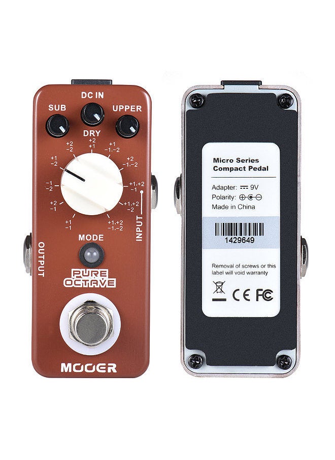 Mooer - PURE OCTAVE Mini Octave Guitar Effect Pedal 11 Octave Modes True Bypass Full Metal Shell - Image 1