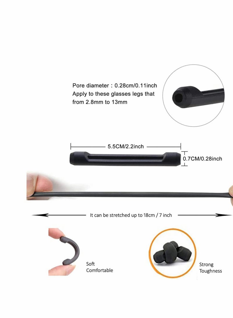 Soft Silicone Eyeglasses Temple Tips Sleeve Retainer, Anti-Slip Elastic Comfort Glasses Retainers For Spectacle Sunglasses Reading Glasses Eyewear... - Image 3