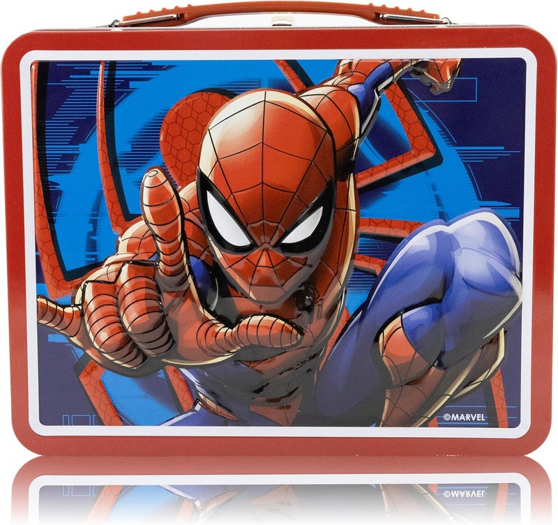 Fast Forward Marvel Spiderman Lunch Box for Kids | Spiderman Tin Lunchbag for Boys, Girls, Unisex | Tin Lunchbox Storage, Toddler Snack Box, Bookbag Accessory | Ages 3+ - Image 3