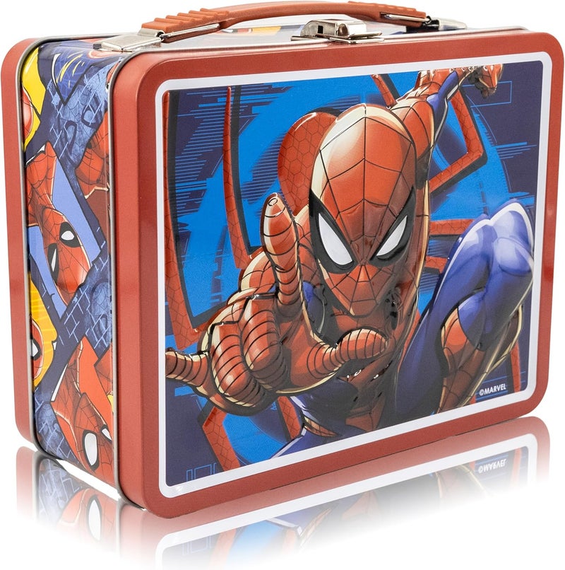 Fast Forward Marvel Spiderman Lunch Box for Kids | Spiderman Tin Lunchbag for Boys, Girls, Unisex | Tin Lunchbox Storage, Toddler Snack Box, Bookbag Accessory | Ages 3+ - Image 2