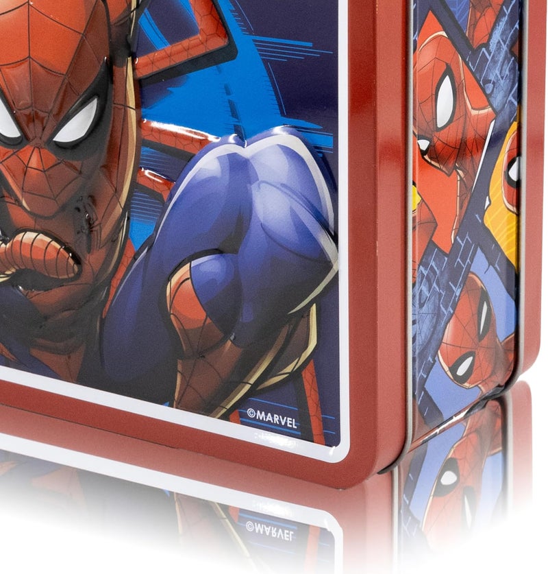 Fast Forward Marvel Spiderman Lunch Box for Kids | Spiderman Tin Lunchbag for Boys, Girls, Unisex | Tin Lunchbox Storage, Toddler Snack Box, Bookbag Accessory | Ages 3+ - Image 4