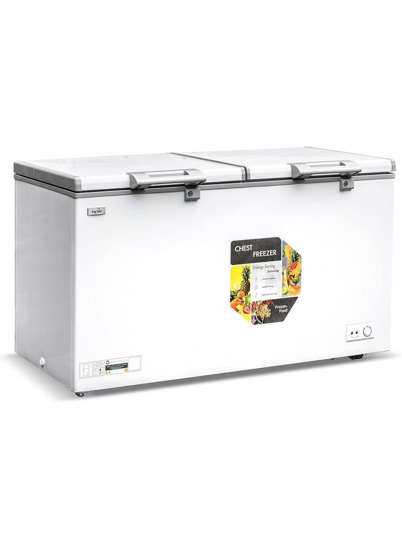 STAR TRACK Chest Freezer 400L Gross 337L Net ST-CFW-400L | Large Capacity Deep Freezer with Hinged Lid & Inner Sliding Glass | -18°C Cooling | R290 Refrigerant | Manual Defrost | Lock, LED, White 400 L ST-CFW-400L White - Image 1