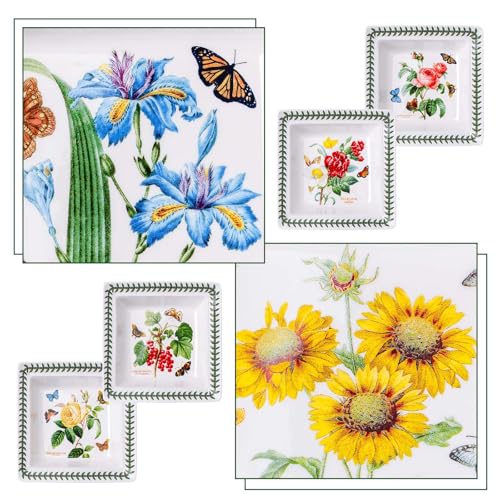 KXZ 【Ceramic Square Dinnerware Set】 6-Piece Include Pasta Plates, Salad Plates & 8 OZ Dinner Bowls - 6 Inch Ceramic Serving Platters for Entertaining - Restaurant Quality Square Plates & Bowls Set - Image 3