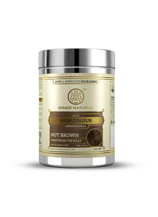 Khadi Natural Nut Brown Hair Color | Herbal & Chemical-Free | Covers Gray Hair Naturally | Enriched With Organic Ingredients | Provides Healthy-Looking Hair | 150G  - Image 1