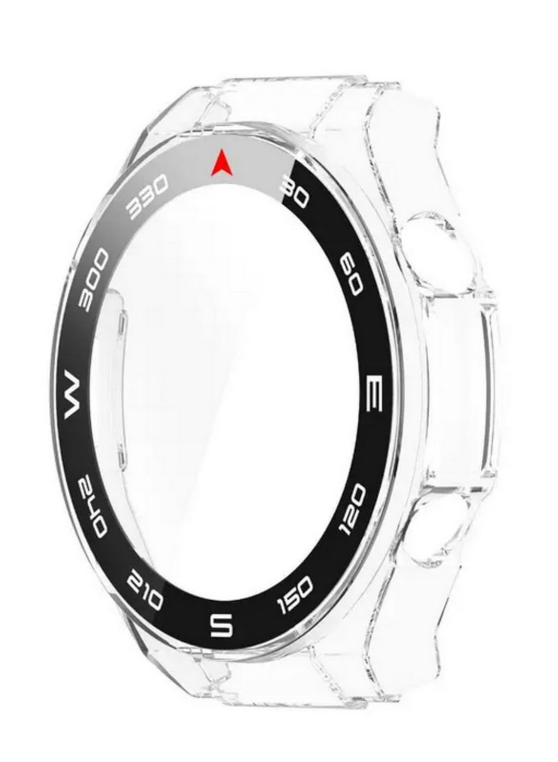 1Pcs Clear Hard Full PC Protective Case For Huawei Watch Ultimate Screen Protector Cases Cover with Tempered Glass Film Accessories Transparent Shockproof Scratch Resistant Design - Image 1