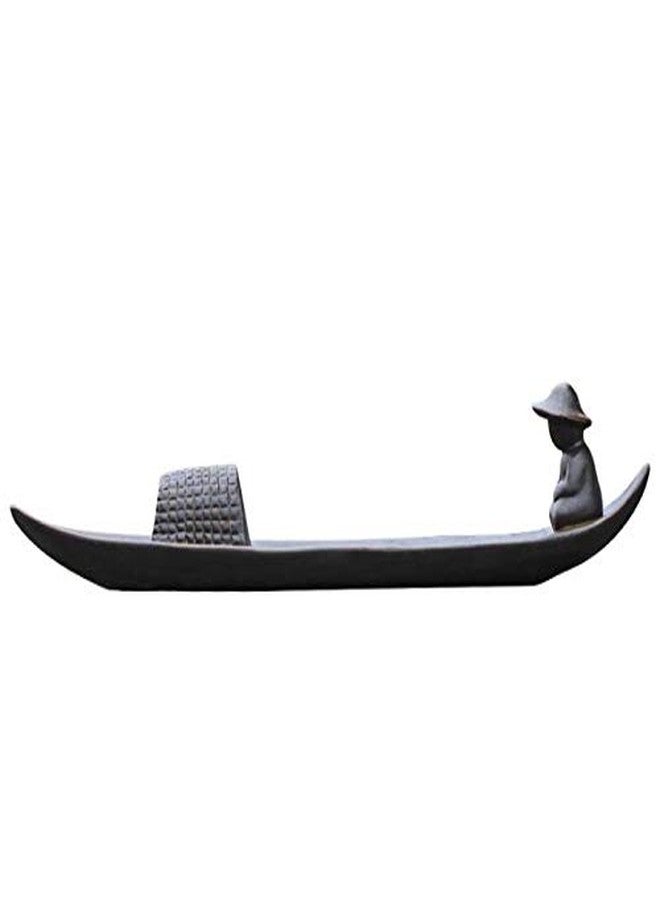 LinaLife Fishing Boat Style Ceramic Incense Holder - Image 2